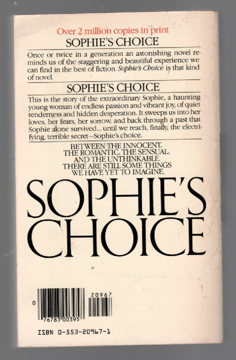 Sophie's Choice Literature paperback Books
