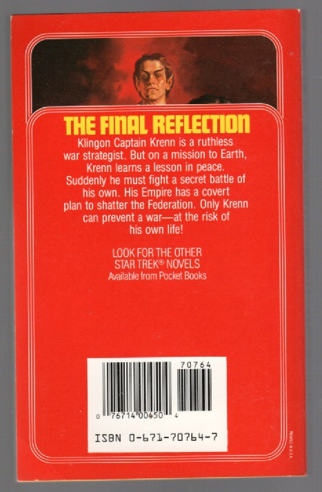 Star Trek: The Final Reflection paperback science fiction Star Trek Books