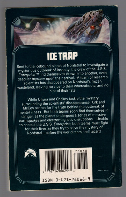 Star Trek: Ice Trap paperback science fiction Star Trek Books