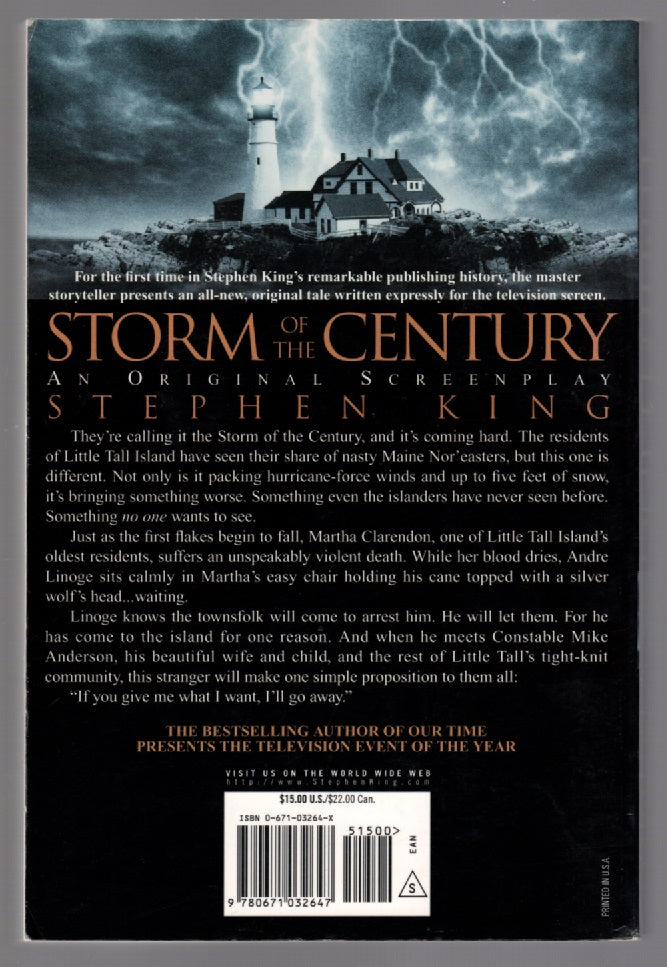Storm Of The Century horror paperback Stephen King book