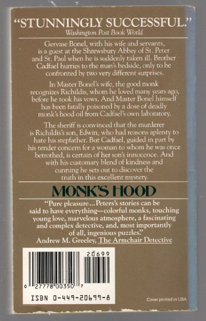 Monk's Hood mystery paperback Books