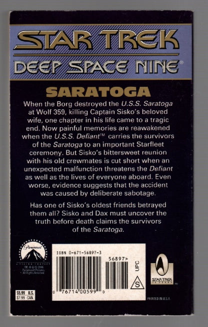 Star Trek Deep Space Nine Saratoga #18 paperback science fiction Space Opera Star Trek book