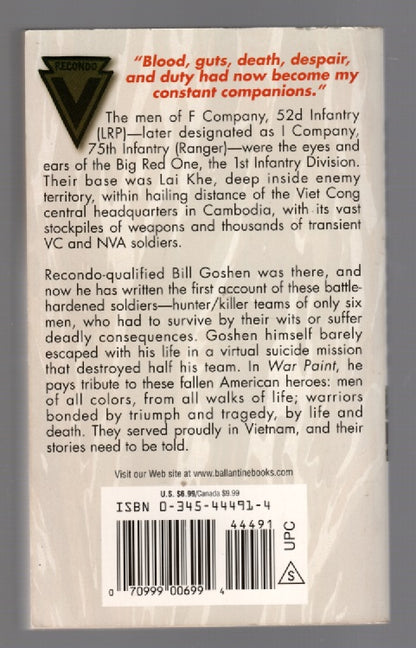 War Paint Military Military History Nonfiction paperback Vietnam War Books