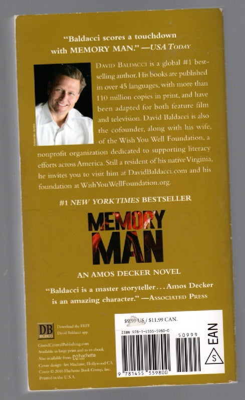 Memory Man paperback Suspense thrilller book