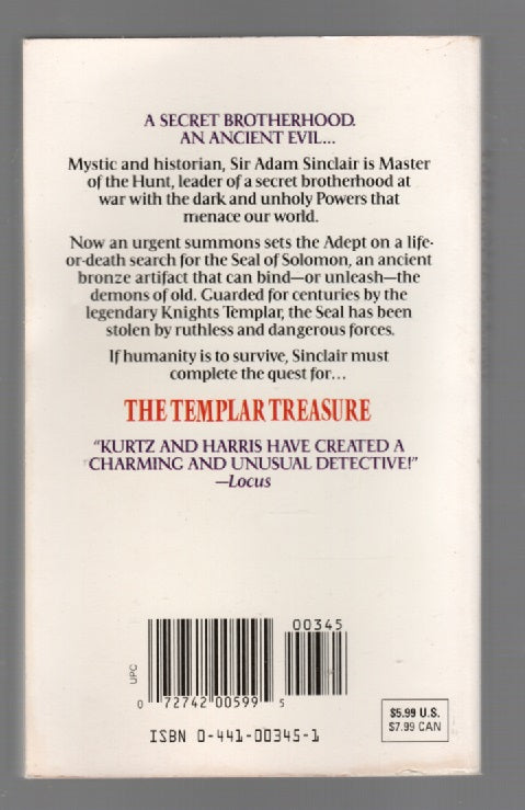 The Templar Treasure fantasy paperback Books