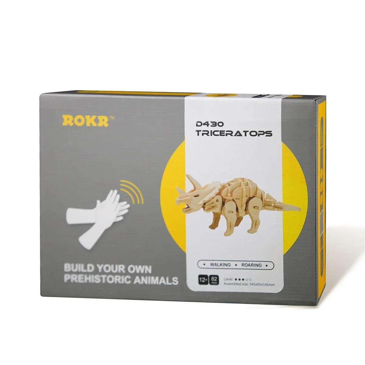 Walking Talking Triceratops - 3D DIY wooden kit gift new puzzle puzzle