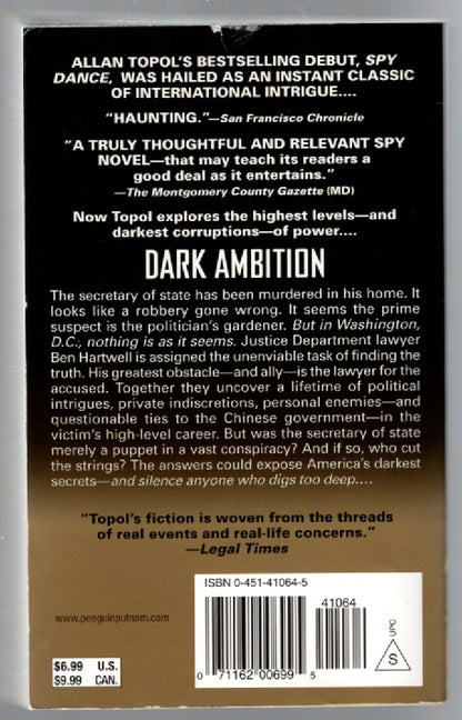 Dark Ambition Action Spy thriller Books