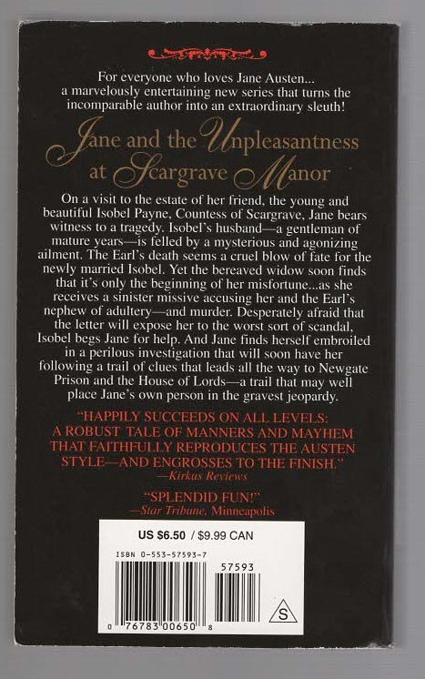 Jane And The Unpleasantness At Scargrave Manor Crime Fiction historical fiction mystery Books