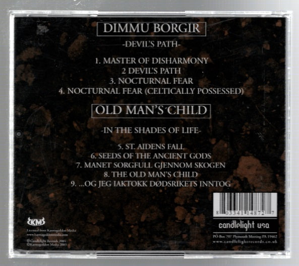 Devil's Path/ Old Man's Child-In The Shades Of Life Black Metal Heavy Metal Rock Music CD