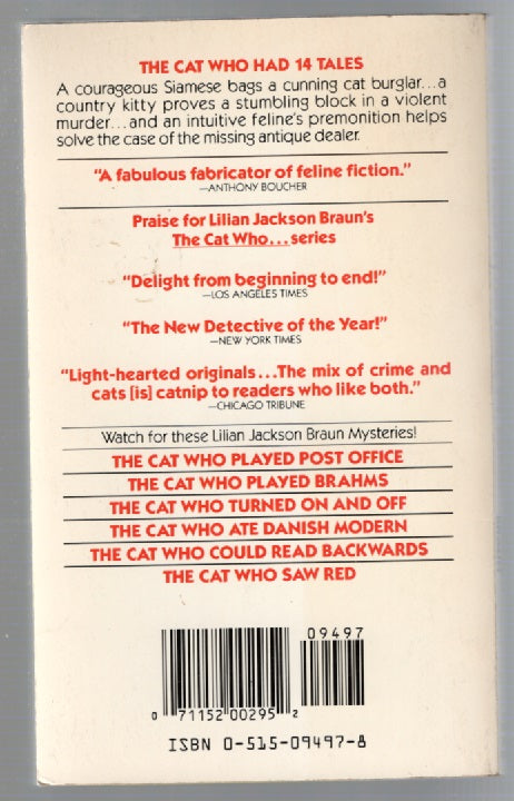The Cat Who Had 14 Tales cat Cozy Mystery Crime Fiction mystery used Books